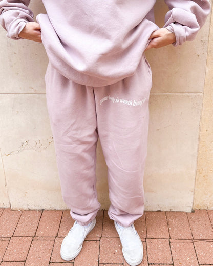 Your Body Is Worth Living In Blush Pink Sweatpants