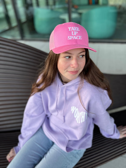 Take Up Space Bubblegum Pink Trucker Hat - PREORDER ITEM