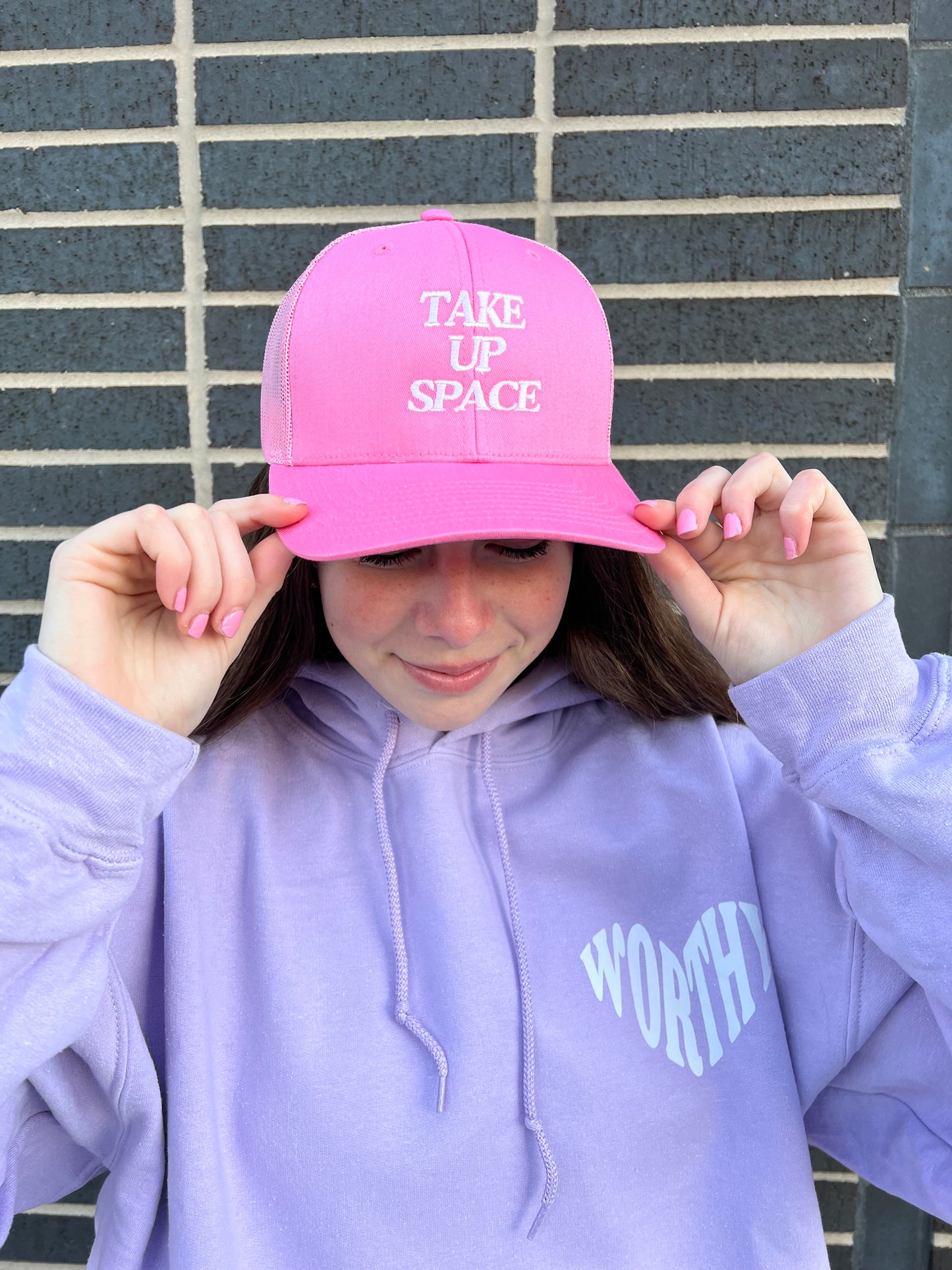 Take Up Space Bubblegum Pink Trucker Hat - PREORDER ITEM